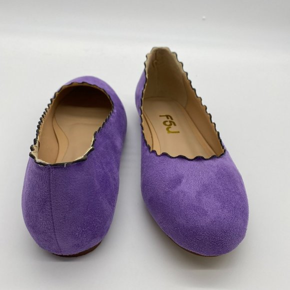 NEW Purple Scalloped Ballet Flats - Slip-On - Picture 2 of 10